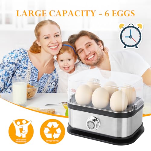 VINATO Eierkocher, bis zu 6 Eier (weich, mittel, hart, pochiert), Familiengröße Egg Cooker, Leicht zu reinigen Egg Boiler – Bild 5