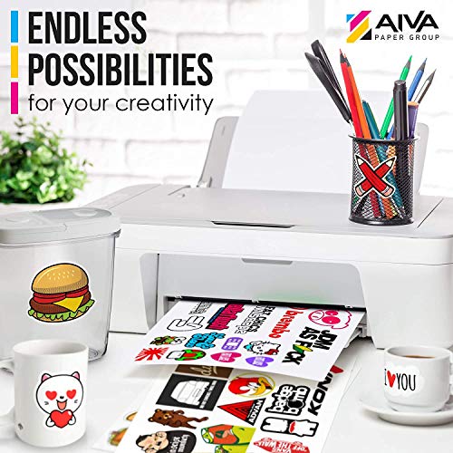 Papier autocollant vinyle imprimable jet d'encre blanc mat imperméable 100 feuilles format lettre