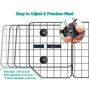CASIMR Dog Car Barrier for SUVs, Vehicles, Trucks, Cars, Adjustable Pet Divider Cargo Area Universal-Fit, Folding Design for Easy Storage, Heavy-Duty Wire Mesh Barriers Safety Travel Accessories