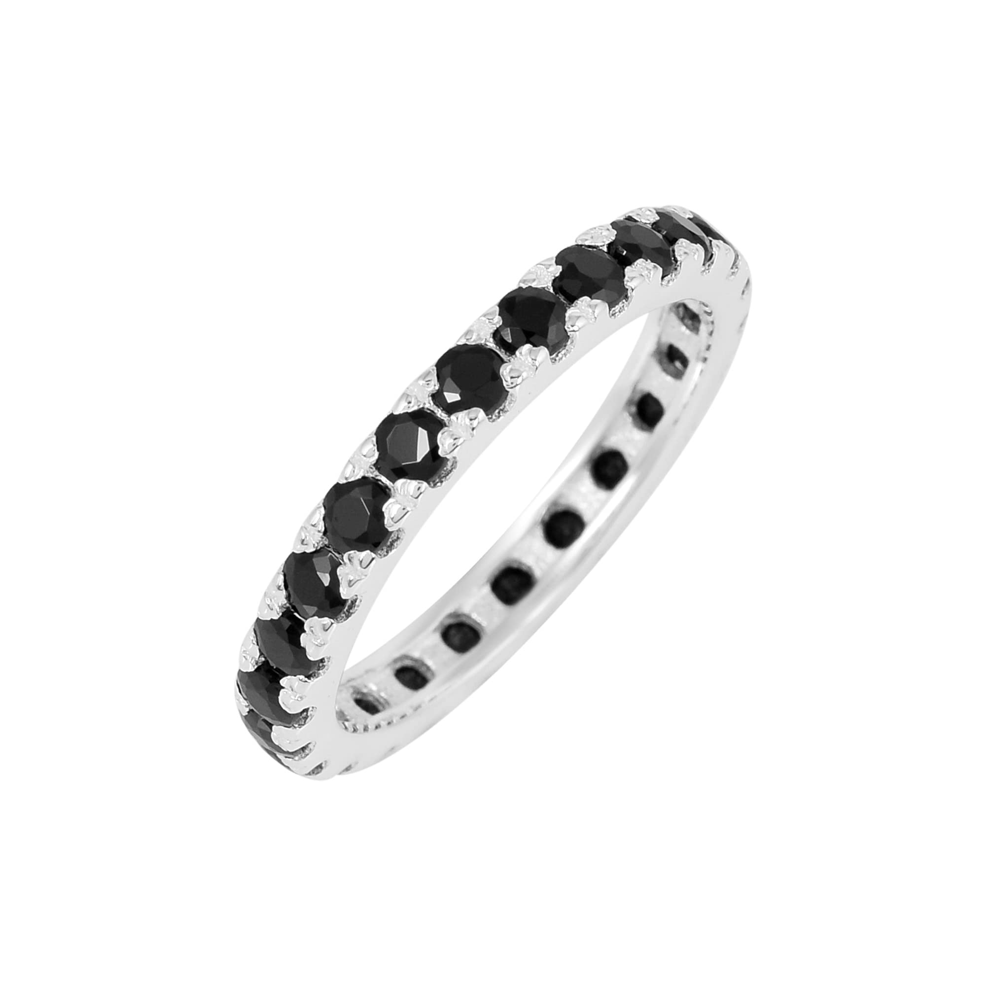 AZURFA Black Onyx Gemstone 925 Sterling Silver Eternity Band Ring, Perfect Valentines gift for Her, 6 Months Warranty & Authenticity Certificate -14 (B0C2JDH6YH) Amazon Price History, Amazon Price Tracker