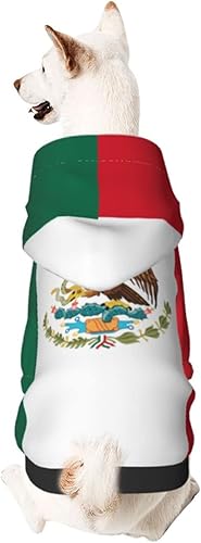 HIFENli Sudaderas con capucha de la bandera mexicana para mascotas, ropa cálida para mascotas, abrigo para perros