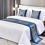 Taqargzy Decorative Bed Throws，Polyester Bed Runner，Breathable ，Quilted Bed Runner，Modern Style Bed Scarves ，Bed Runner Scarf，Luxury Bed Runner，for Bedroom Home Guesthouse Farmhouse(X,50 * 210cm)