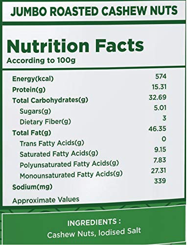 Image of Nutty Gritties Roasted Cashews, Lightly Salted, Dry Roasted, Non Fried, Zero Oil (Pack of 9-21g Each), 189g