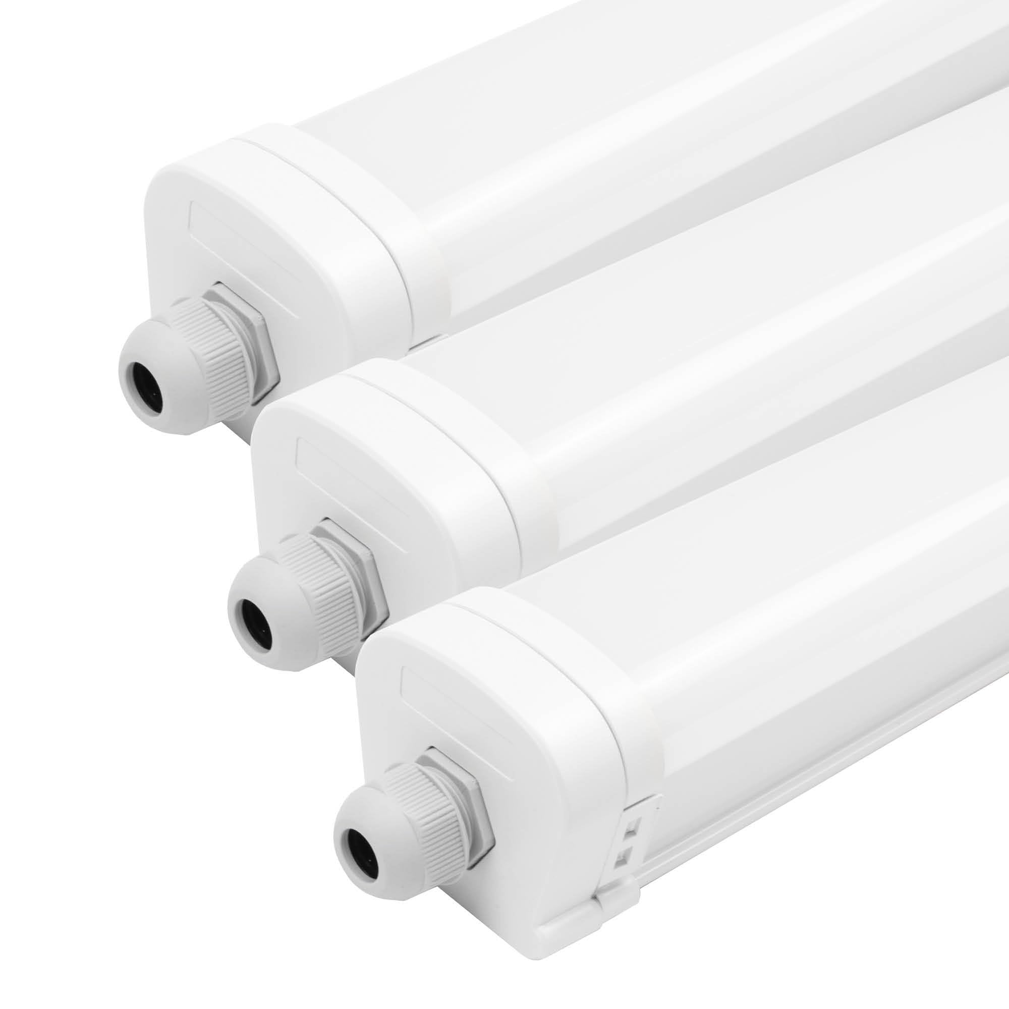 Ledvion - 3X LED Batten, 150CM, 48W, 6500K, IP65, LED, Linkable, Bright White Light