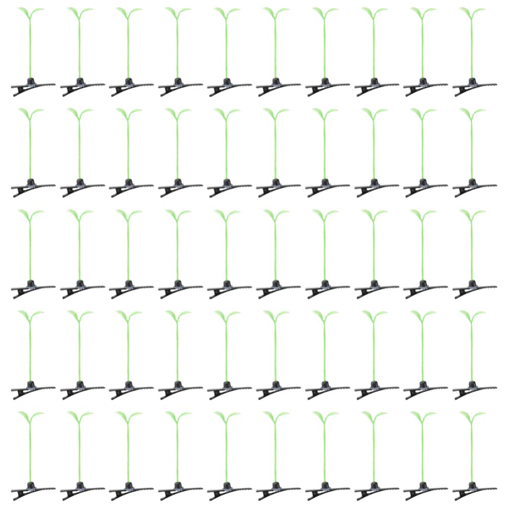 HANABASS50 Pcs Bean Sprout Clips Rave Sprouts Clips Sprout Hair Clips Funny Plant Hairpins, Festival Accessories for Girls