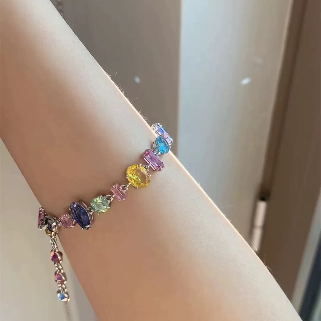 Braccialetto Donne Bracciale Gioielli Impreziositi con Cristalli Bracciale Regolabile Bracciale 925 Gioielli A Secco per Lei