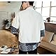 HAORUN Japanischer Kimono-Strickjacke für Herren, kurzärmelig, lockere Jacke, hellgrau, XXL