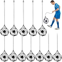 Windyun 12 Pcs Soccer Kick Trainer, Adjustable Return Throwing Trainer Bungee Net Fits Ball Size 3, 4, 5, Hands-Free Soccer Ball Training Net for Youth Solo Kicking Practice Equipment