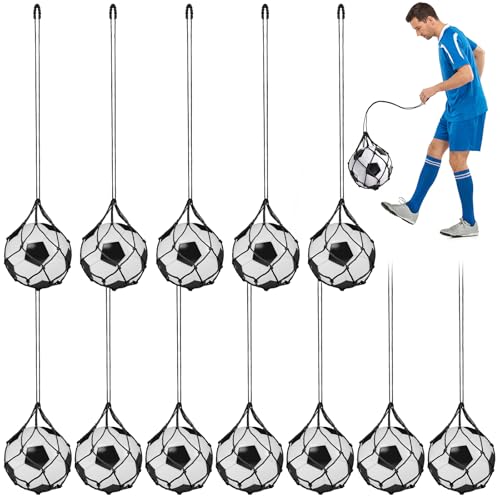 Windyun 12 Pcs Soccer Kick Trainer with Rebound Net for Boys,Black