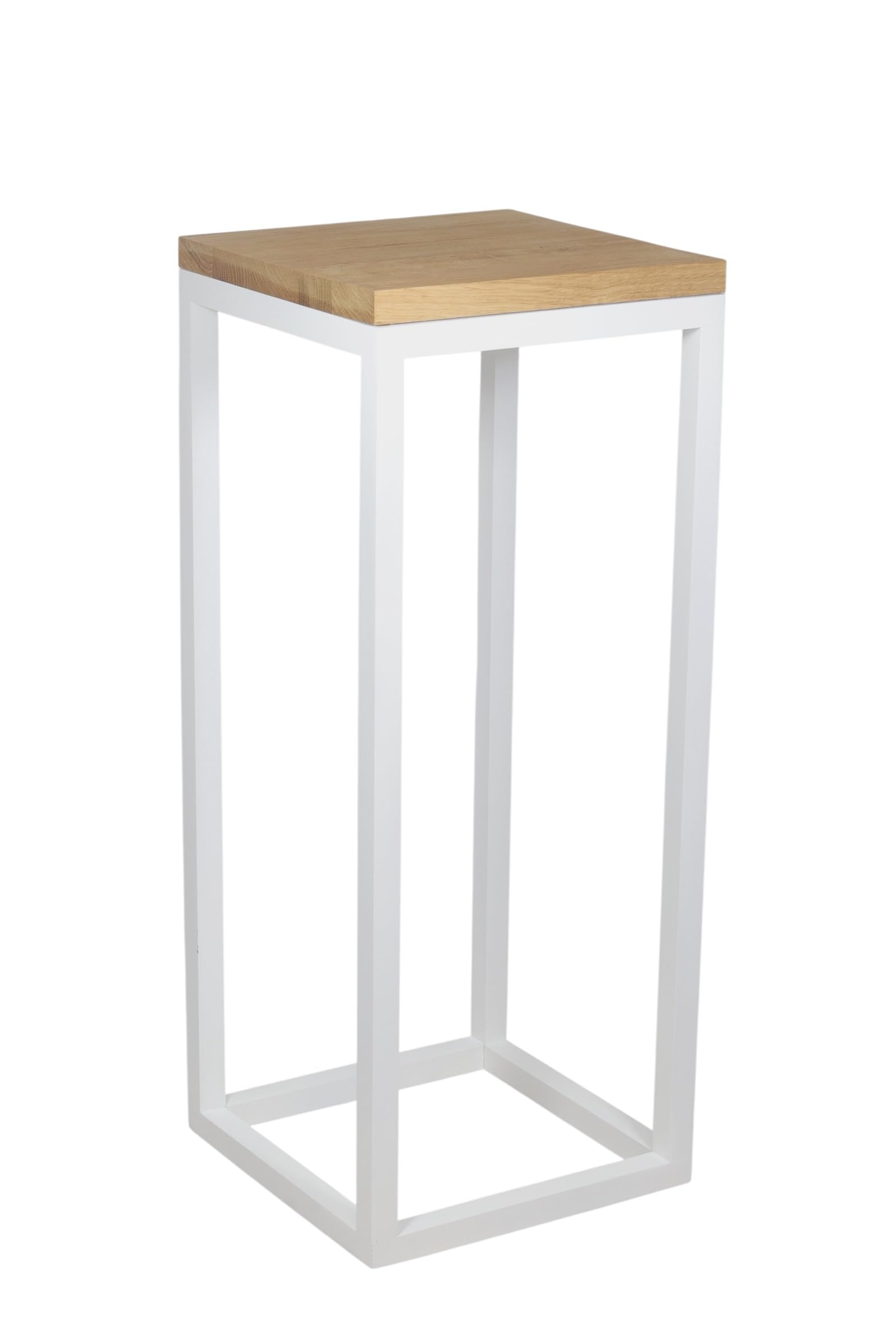 KWIETNIK STOJĄCY duży STOJAK NA KWIATY 62 cm dębowy drewniany BIAŁY