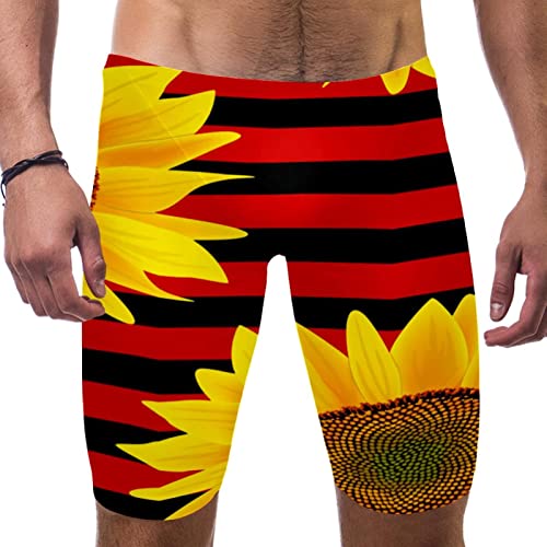 Jammer natación hombre evita roces bañador secado rápido rayas rojas negras girasoles