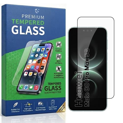 Image of Tempered Glass Compatible With Huawei Mate 80 Pro Max 5G 6.9 | 9H Hardness | HD Clarity | Anti-Fingerprint | High Touch Sensitivity | Premium Screen Protector Guard