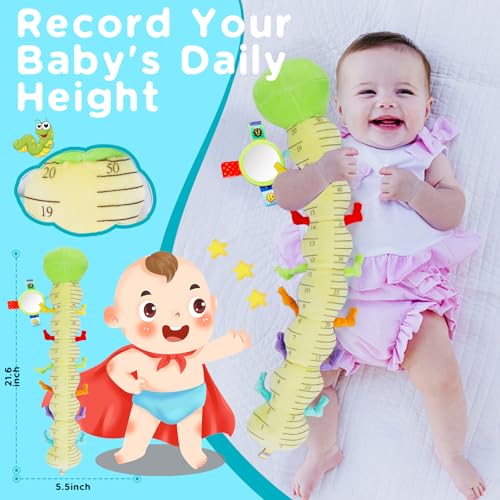Baby Spielzeug 0 3 6 Monate Musical Raupe Kuscheltier mit Greifling Rassel Baby Spiegel Spielzeug, Baby Stofftier Sensorik Spielzeug, Neugeborenes Junge Mädchen Kinder Weihnachten Geschenk
