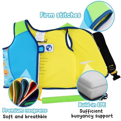 Image of Toddler Swim Vest, Neoprene Trainer with Adjustable Straps and Crotch Strap