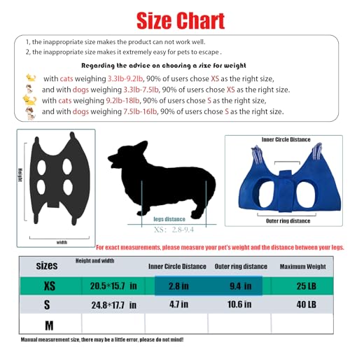 Image of Cat and Dog Grooming Hammock with Safety Belt for Nail Clipping、Grooming,Cat Bathing Bag for cat Nail Trimming,Pet Claw Care Bag, Dog Grooming Harness(XS,Be Sure to Check The Size Chart)