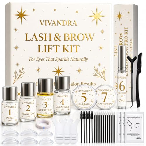 2-in-1 Wimpernlifting & Augenbrauen Lifting Set Professionelles Brow Lamination Kit Für Dichtere Augenbrauen & Langanhaltende Wimpern Salonqualität Für Zuhause Mit Anleitung