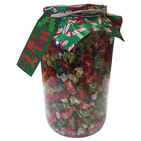 Gourmet Colored Green & Red Kettle Flavored Popcorn Premium 1 Gallon Jar Perfect Events Popcorn for Holidays, Weddings & Birthdays Gifts Thank You Anniversary Cover