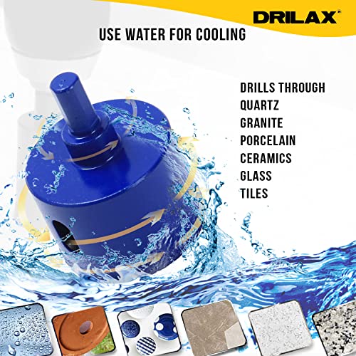 2 Inch Diamond Hole Saw Ceramic Porcelain Tile Hole Cutter Quartz Granite Countertop Aquarium Glass Drilling Long Life Tall Design Deeper Cuts Drain Installation Vacuum Brazed Coating 2 In #TOP3