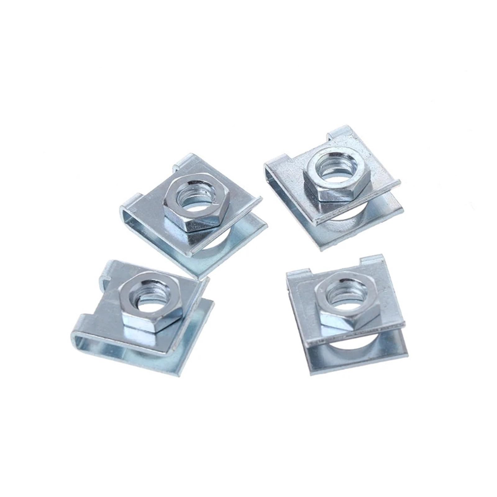 KXFVYNE 4 Pcs Car License Plate Fastener Retaining Clip Buckle Metal Screw Nut U-Type Clips Retainer 6mm