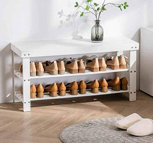 White Shoe Bench Home Minimalist Porch Door Can Sit Shoe Cabinet Simple Solid Wood Shoes Bench Shoe Rack