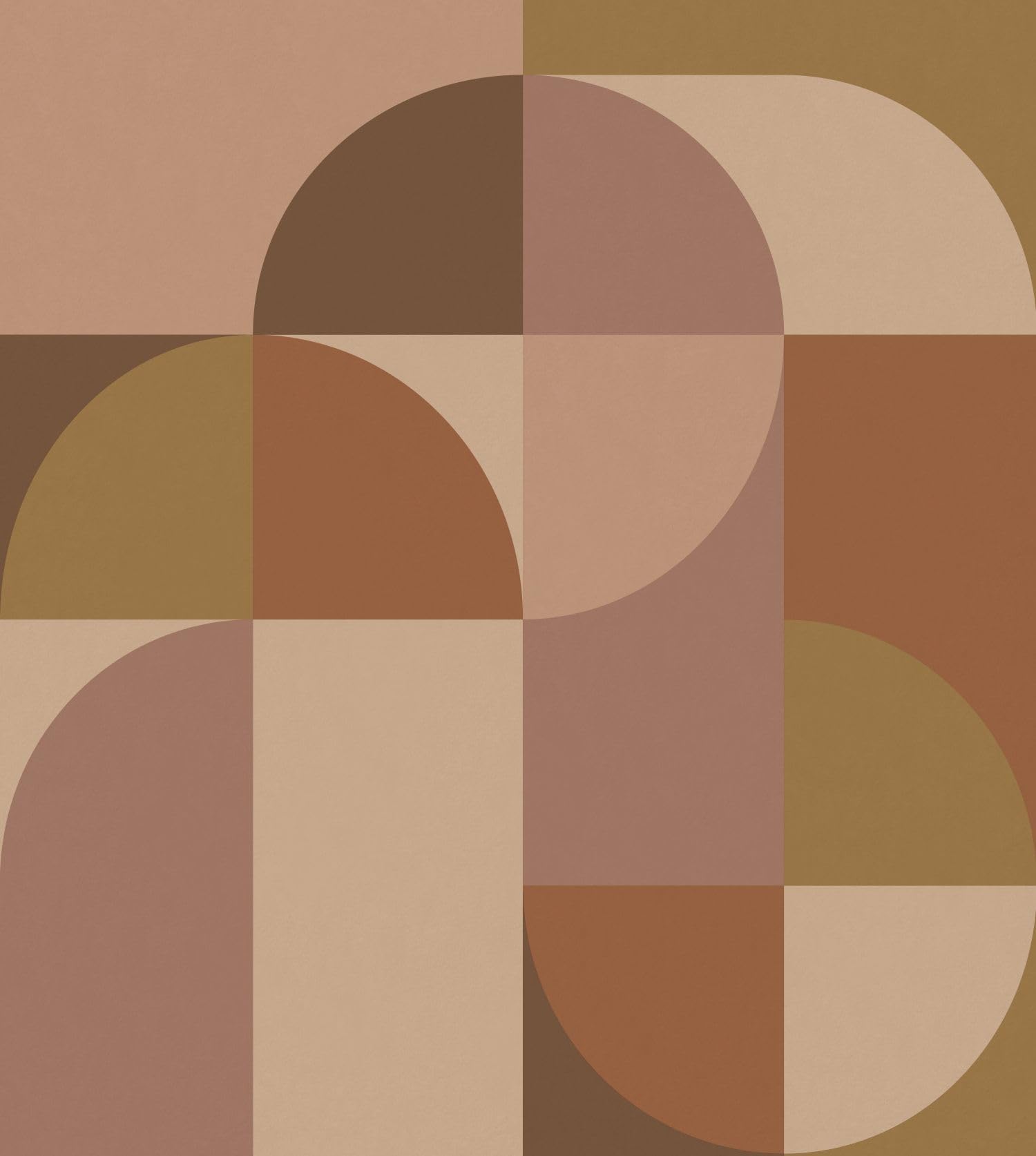 Papier peint panoramique Bauhaus marron pour réchauffer un grand mur blanc