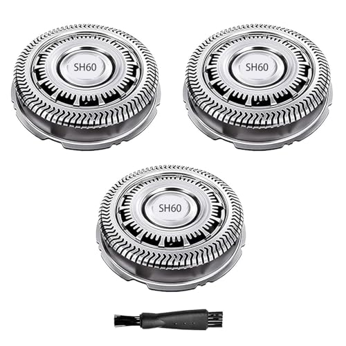 SH60 Replacement Blades Compatible with Philips Norelco Series 6000 SH60 Replacement Shaver Heads Compatible with Philips Razors S6880/81 S6850/85 S6810/82 Etc Modesl (3 pack)