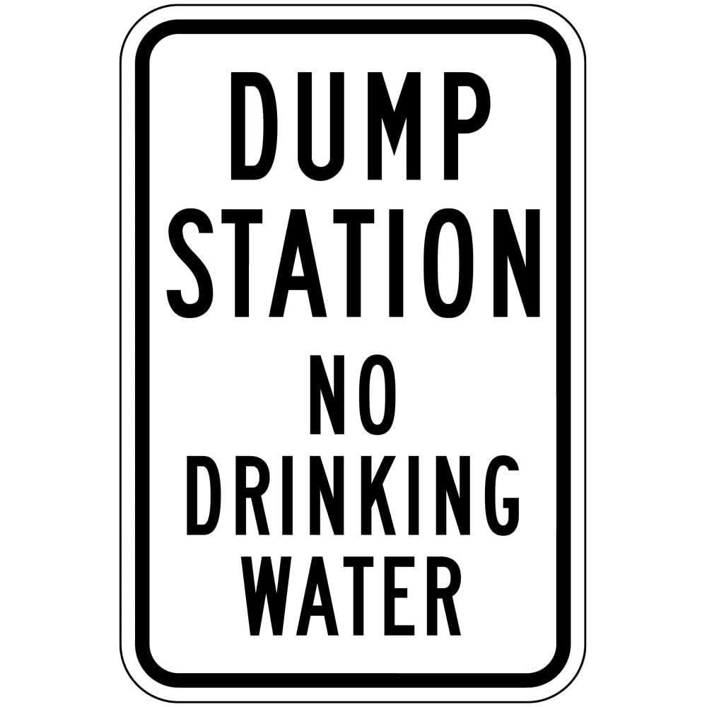 peiyeety Vintage Metal Tin Sign Dump Station No Drinking Water Wall Art Decor for RV Park Campground Dump Station Outdoor Recreational Space Rustic Plaque 6x8 Inch