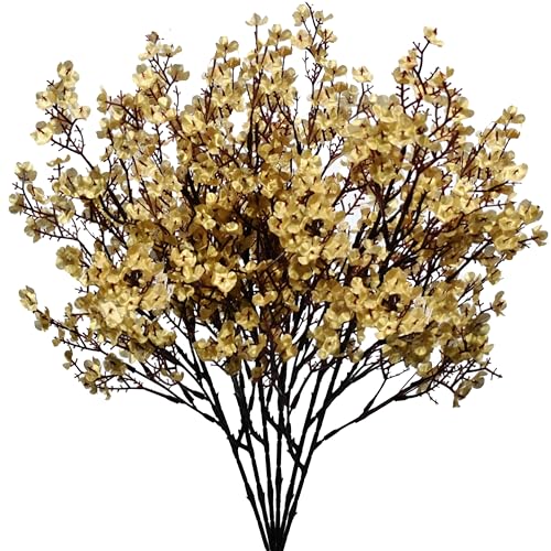 Image of Mandy's 6 Bundles Artificial Gold Baby's Breath Flowers