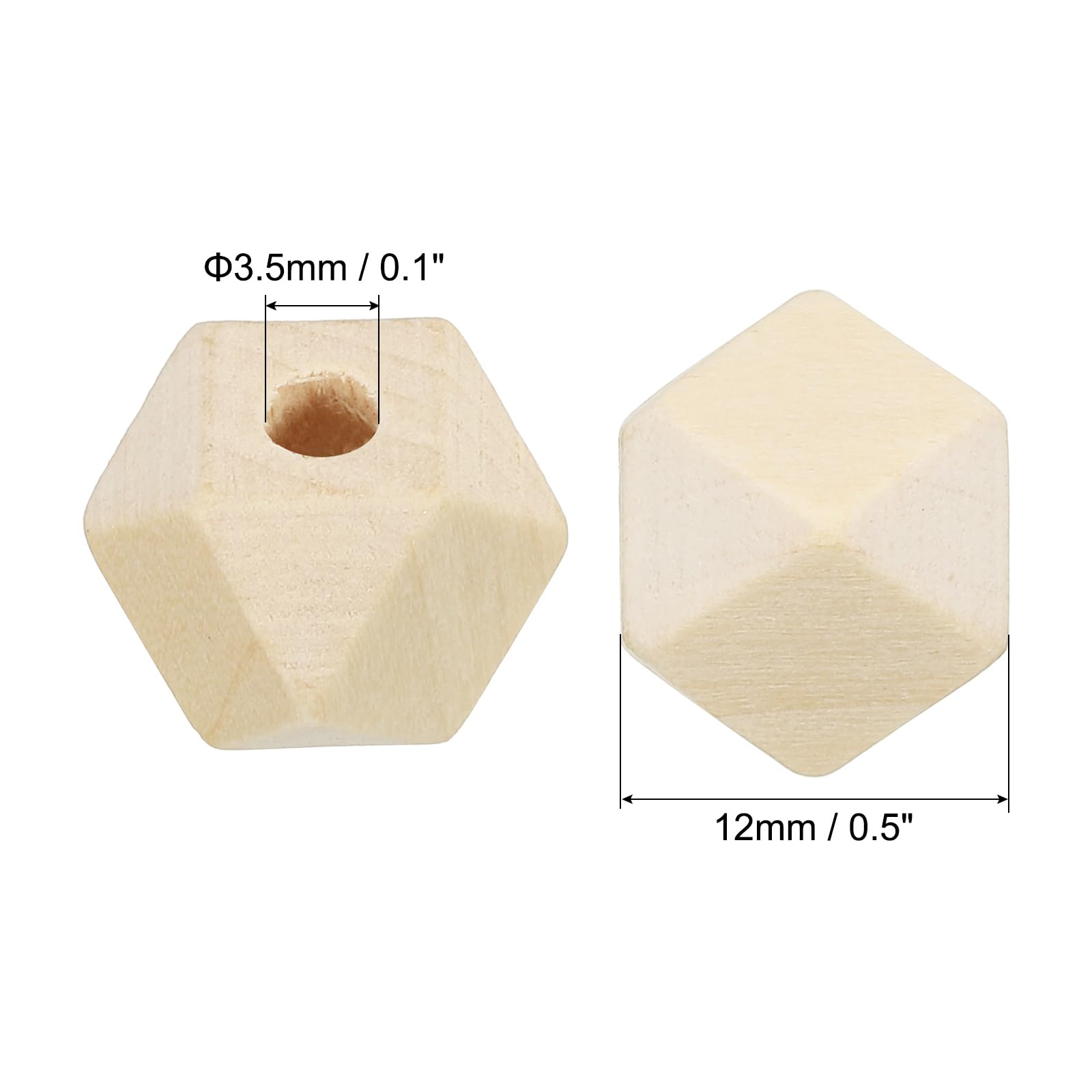 PATIKIL 12mm Natural Wood Beads - Image 2