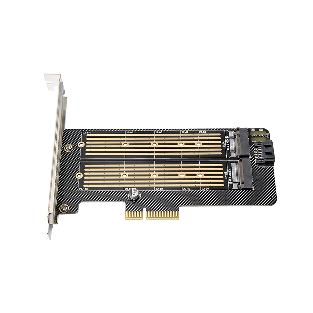 Homgee PCI-E X4 to M.2 NVME&NGFF Adapter Card SSD Converter Card Compatible with PCI-E X4/X8/X16 Support NVME SATA Protocols
