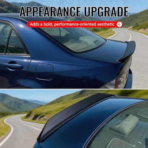 IKON MOTORSPORTS, Trunk Spoiler Compatible with 2001-2005 Lexus IS300 Sedan, JDM Duckbill Style Primer Black ABS Rear Trunk Lid Spoiler Wing Lip - Image 6