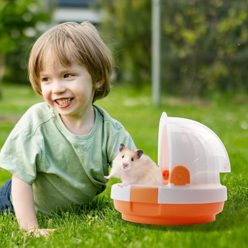 hamster carrier cage with water bottleportable dwarf hamster travel carrier plastic guinea pig carrier small animal breathable outdoor cage for hamsters chinchillas hedgehog orange