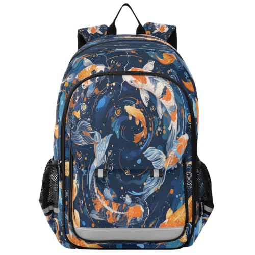 Sac à dos scolaire enfants dessin animé poisson rigolo pour adolescents collège et voyage