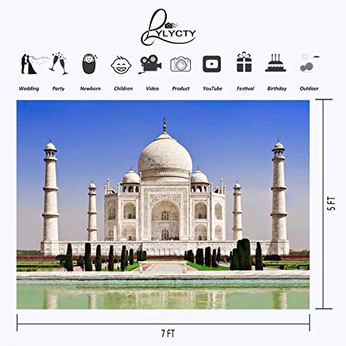 Fondo fotográfico 7x5 ft Taj Mahal de vinilo blanco miniatura 3