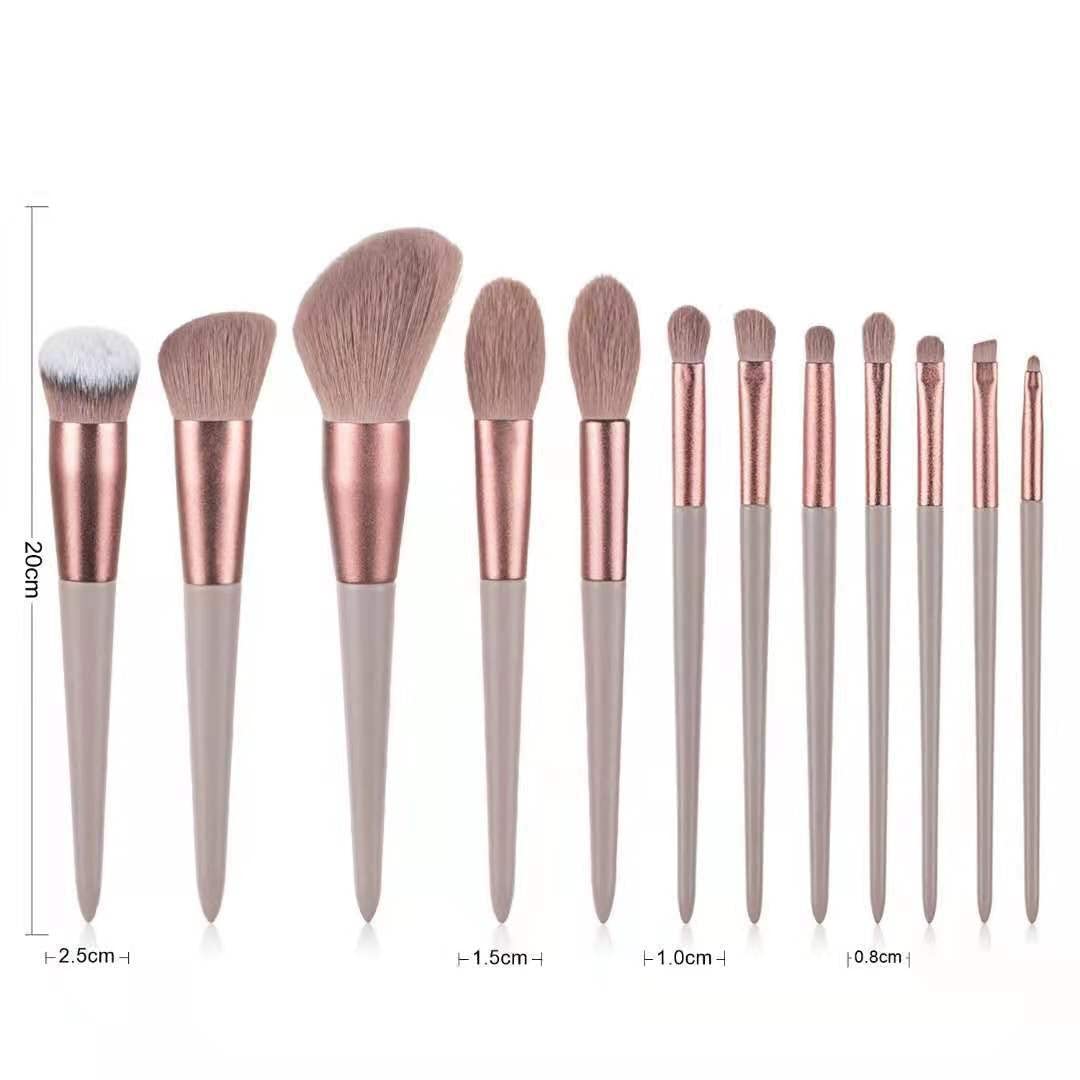 13 pennelli morbidi per trucco, eyeliner, ombretto, fondotinta, fard, cipria, strumento per il trucco (E)