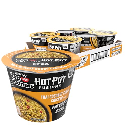 Image of Top Ramen Hot Pot Fusions Thai Coconut Curry Chicken, 4.8 Ounce (Pack of 6)