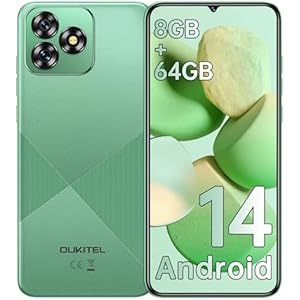 OUKITEL C53 Android 14 Smartphone Ohne Vertrag – 8GB+64GB/1TB erweiterbar Handy Ohne Vertrag, Octa Core 6,6″ HD+ Smartphone, 13MP+5MP Kamera 4300mAh, 4G Dual SIM Simlockfreie Handys, Gesicht/GPS, Grün