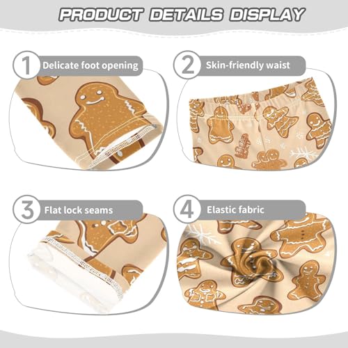 Christmas Gingerbread Funny Girls Casual Leggings for Kids Printed Long Pant Bottoms Stretch and Soft3