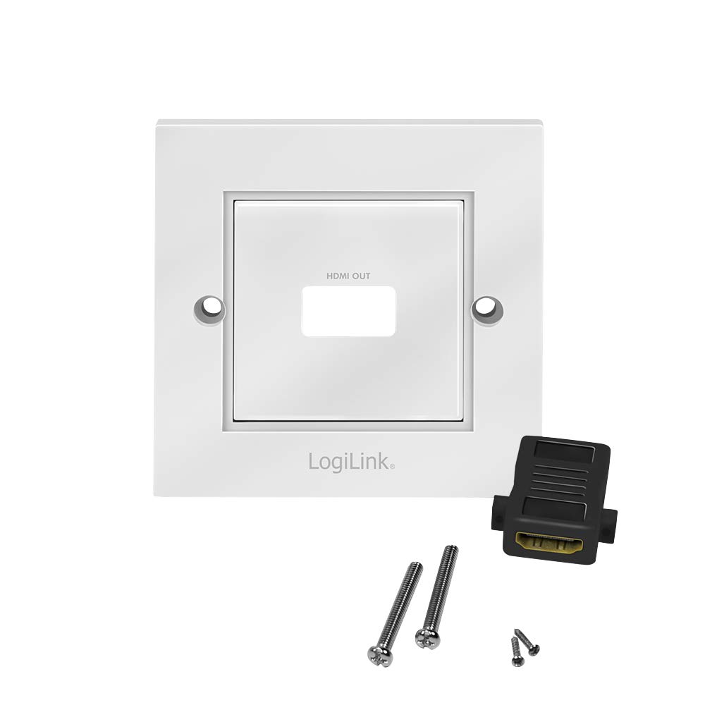 LogiLink Presa HDMI da parete con Ethernet 1 porta bianco AH0017
