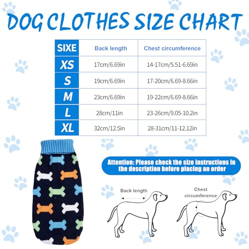Dog Jumper,Warm Dog Sweater for Small Dogs Winter Knitted Pet Pullover Soft Turtleneck Dog Clothes Vest Pet Apparel for Yorkshire Jack,Chihuahua,Welsh Corgi,Cat (Blue, M) - Image 4