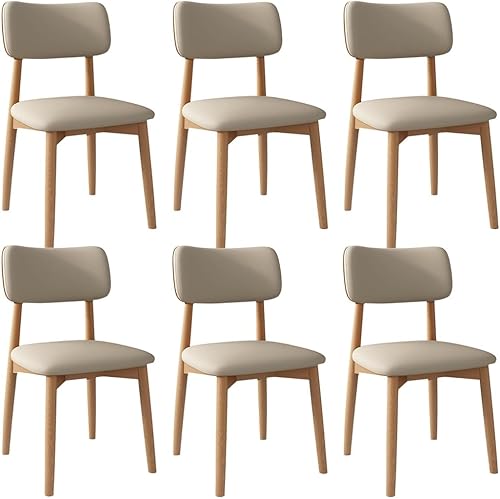 Miniatura 43 de YVYKFZD Solid Wood Dining Chairs, Kitchen Chairs Set with Curved Backrest, Leather Upholstered Dining Room Chair, Armless Living Room Chair, for