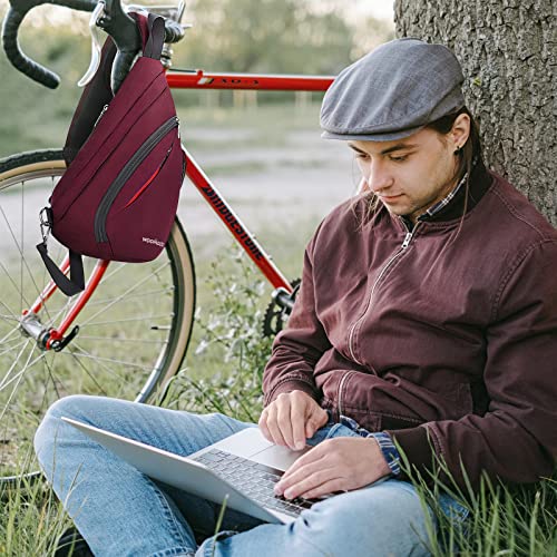 Woomada Sling Backpack, Crossbody Shoulder Bag, Water Resistant Travel Hiking Daypack For Men Women, Chest Bag With Anti-Theft Pocket For Travel, Hiking, Cycling, Camping（Black2） Camping（Black） #TOP5