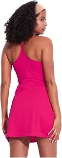 MDSIOKHJ Conjunto Acolchado de Falda de Tenis, Vestido con Pantalones Cortos, Traje de bádminton con Bolsillo, Ropa Deportiva for Entrenamiento de Golf y Fitness al Aire Libre for Mujer(Pink,XS)