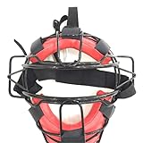 キャッチャーマスク 野球用 軟式 キャッチャー・審判兼用 マスク フェイスガード ソフトボール キャッチャー防具 運動保護 スポーツ用 大人用 (赤黒)
