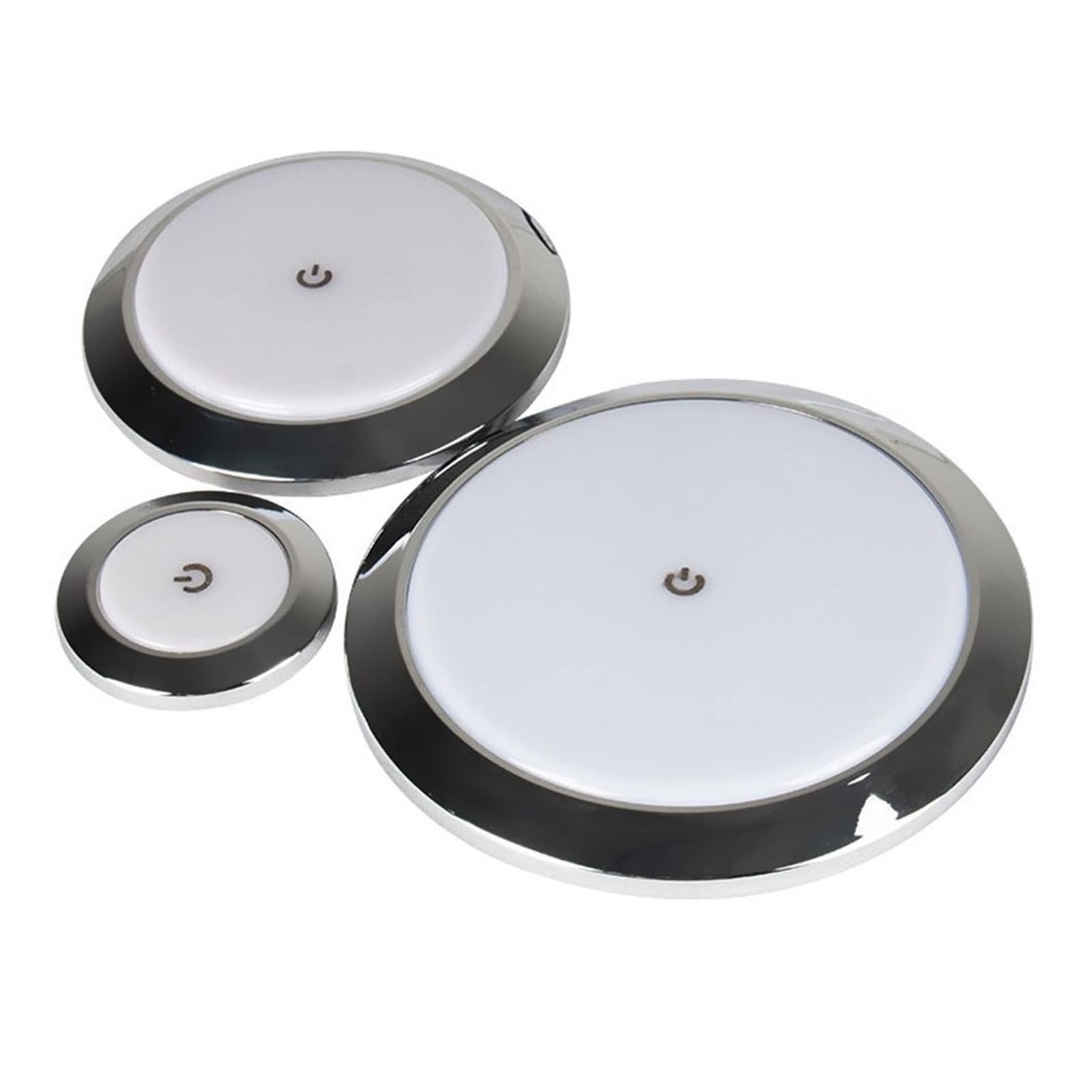 12V/24V LED Touch Lampada RV Ultra-Sottile Rotonda Cupola Lampada da Soffitto Lampada da Lettura for Caravan Barca Yacht Camping Car per Camper(18cm-12V)