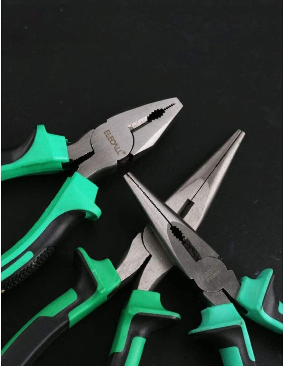 Seitenschneider, Drahtschneider, Kabelschneider, Fahrrad-Kabelschneider, Elektriker, Kabelschneider, 6 Zoll, 8 Zoll, Lange Spitzzange, Schere, Abisolierzange, Crimp-Handwerkzeuge, A (Color : C) (Colo