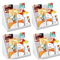 CROWNSHOP Cardboard Display Stands 38x22x20CM Kids Bookshelf 4 Tier Storage Stands White Pre-assembled Retail Display Rack