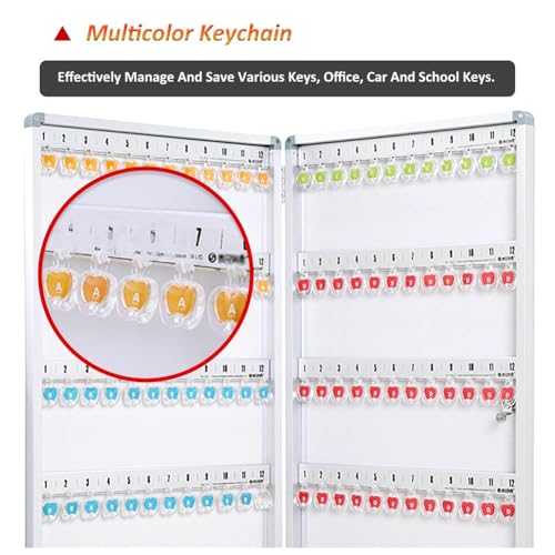 Boîte à clés murale en métal et carte résistante aux intempéries, solution de rangement sécurisée idéale pour une utilisation en intérieur/extérieur, comprend des crochets pour un accès facile