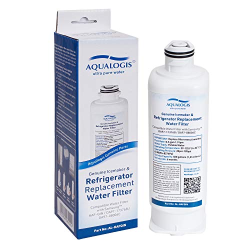 Aqualogis Filtre à eau pour réfrigérateur compatible avec Samsung DA97-17376B, DA97-08006C, HAF-QIN, HAF-QIN/EXP (unique) Cover
