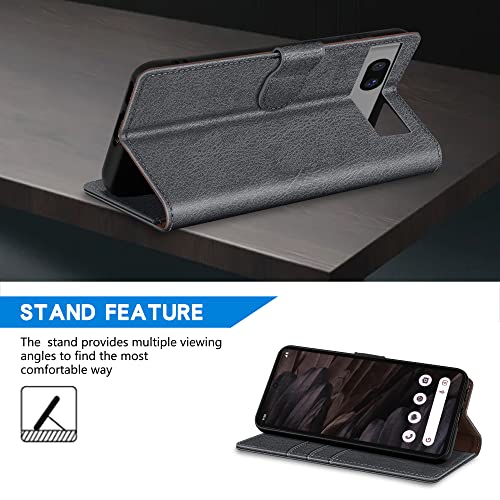 Image of ZZXX for Google Pixel 7a Wallet Case Magnetic Closure 6.1 inch,Grey